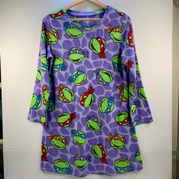 Women Girls Teenage Mutant Ninja Turtles purple red green pajama sleep shirt - Picture 1 of 8
